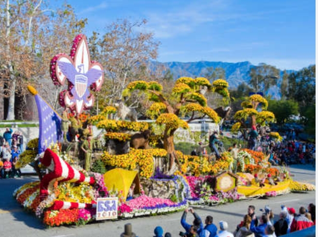 a float at the rose bow,