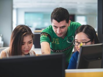 students working with ai