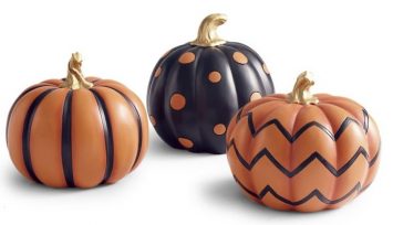 3 ceramic pumpkins