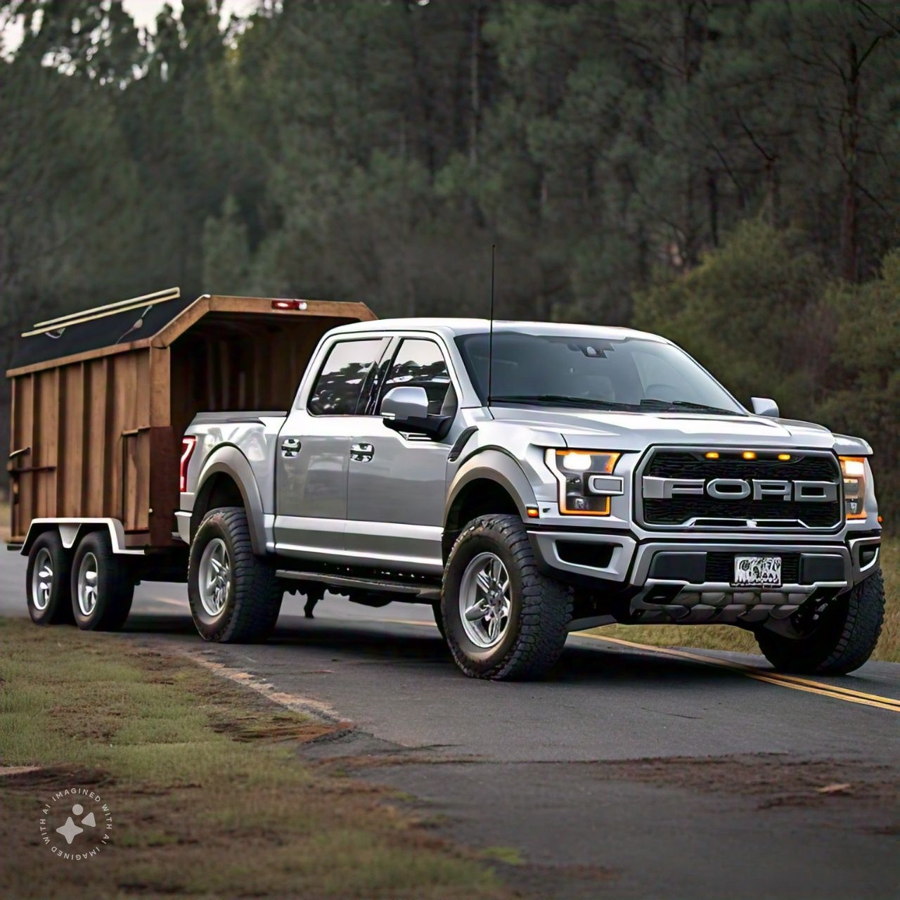 an F250 Ford truck towing a trailer